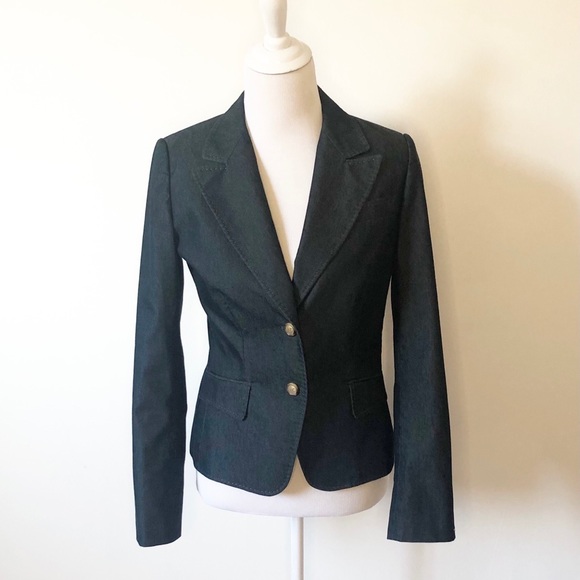 TOMMY HILFIGER DENIM TOP STITCH BLAZER - Picture 1 of 3